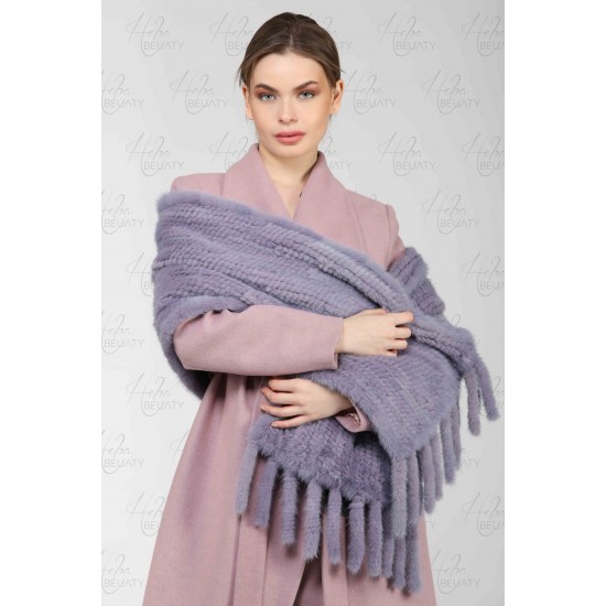 Hand-knitting VISON shawl (Canadian mink