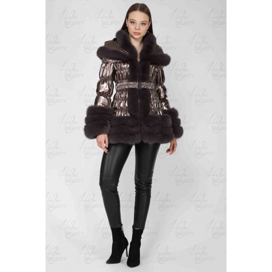 Waterproof Jacket with natural fox fur edges