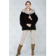 Black and white plaque fur jacket