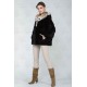 Black and white plaque fur jacket