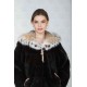 Black and white plaque fur jacket