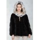 Black and white plaque fur jacket