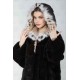 Black and white plaque fur jacket