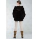 Black and white plaque fur jacket