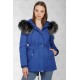 Jacket in stretch fabric and fox fur