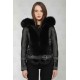 Sheepskin jacket with fox fur