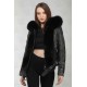 Sheepskin jacket with fox fur