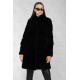 Black jacket of natural faux fur