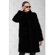 Black jacket of natural faux fur