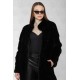 Black jacket of natural faux fur