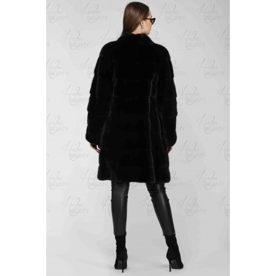 Black jacket of natural faux fur